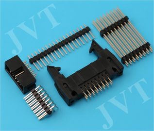 چین Dual Row 2.54mm Pitch Pin Header Connector with SMT 2 - 50 Poles PA6T Housing 22 - 28 AWG توزیع کننده