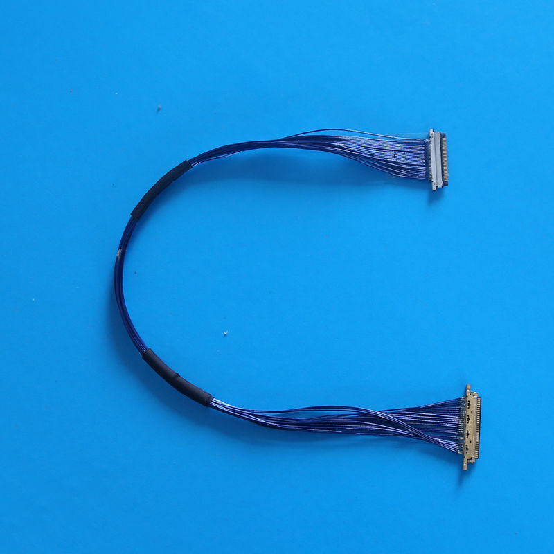 9.7cm LCD LVDS Blue Micro Coaxial Cable with 1000MΩ Min Insulation 20MΩ Max Contact Resistance